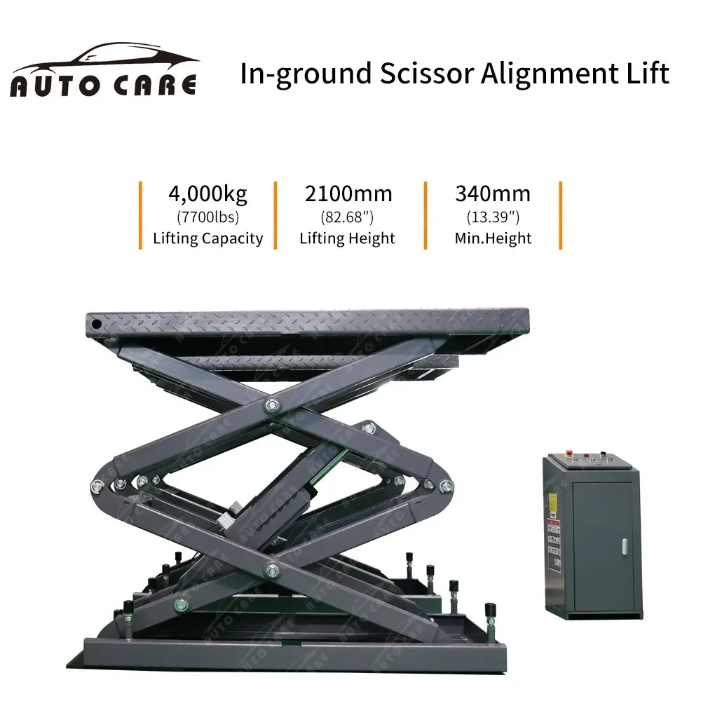 Hydraulic In-Ground Car Scissor Lift CSL-3500 3500kg Capacity  for 3d Wheel Alignment