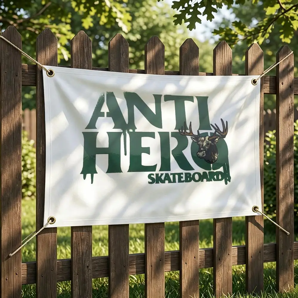 Brand A-Anti-Hero S-Skateboards Flags horizontal flag,yard banner,4 grommets,waterproof,anti-wrinkle,durable,yard art decor