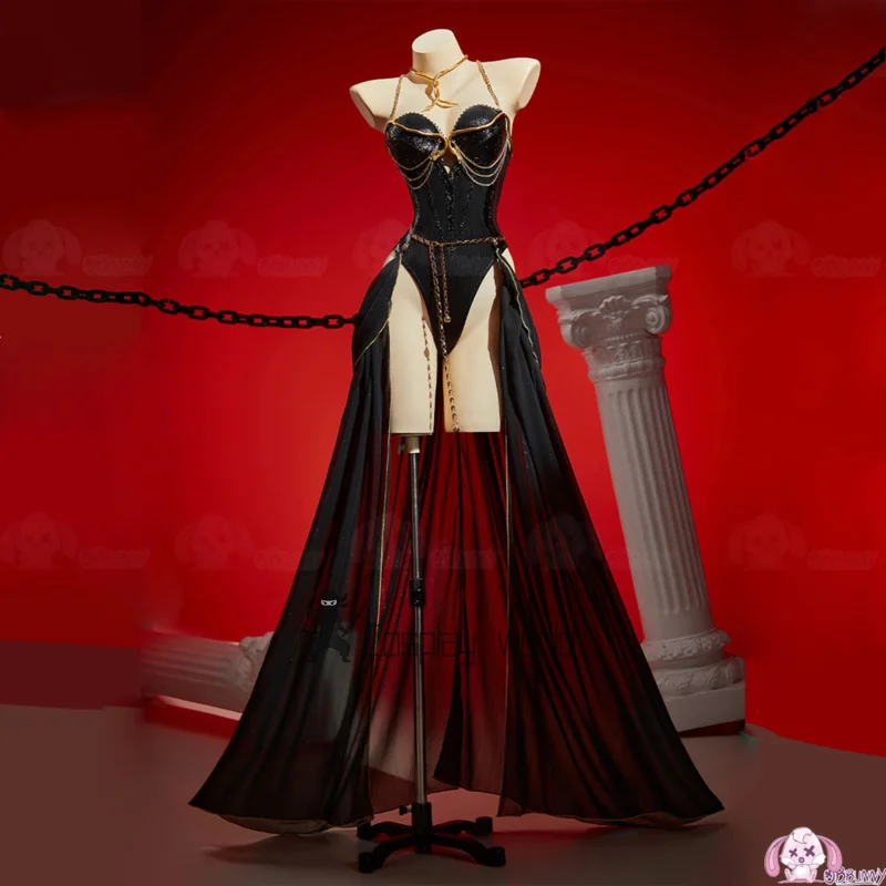 nouveau-costume-de-cosplay-medusa-jeu-d'anime-femme-sexy-reine-robe-gothique-noir-combinaison-serree-collier-accessoire-halloween-medusa-ensemble