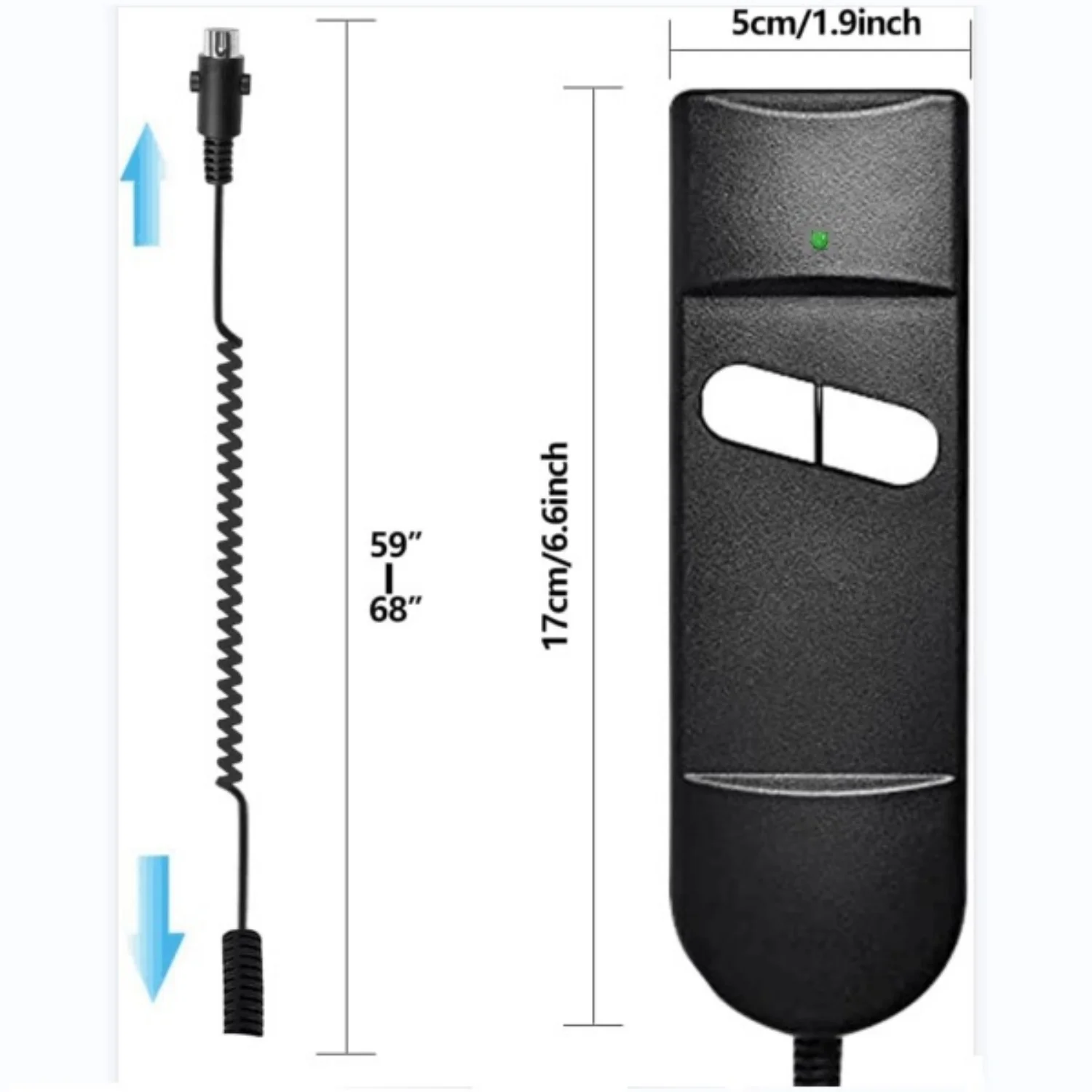 Okin OEM Remote Hand Control 2 Button Remote Control With 5 Pins Plug Replacement Fixed Okin Limoss Dewert Motor Recliner Chairs