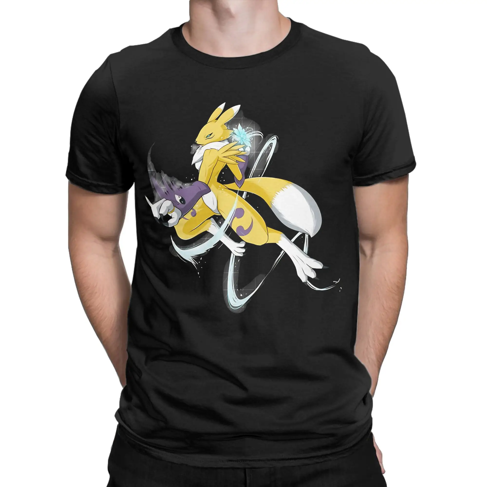 Attack Vector Novelty 100% Cotton T-Shirt D-Digimon Tops Tees For Men