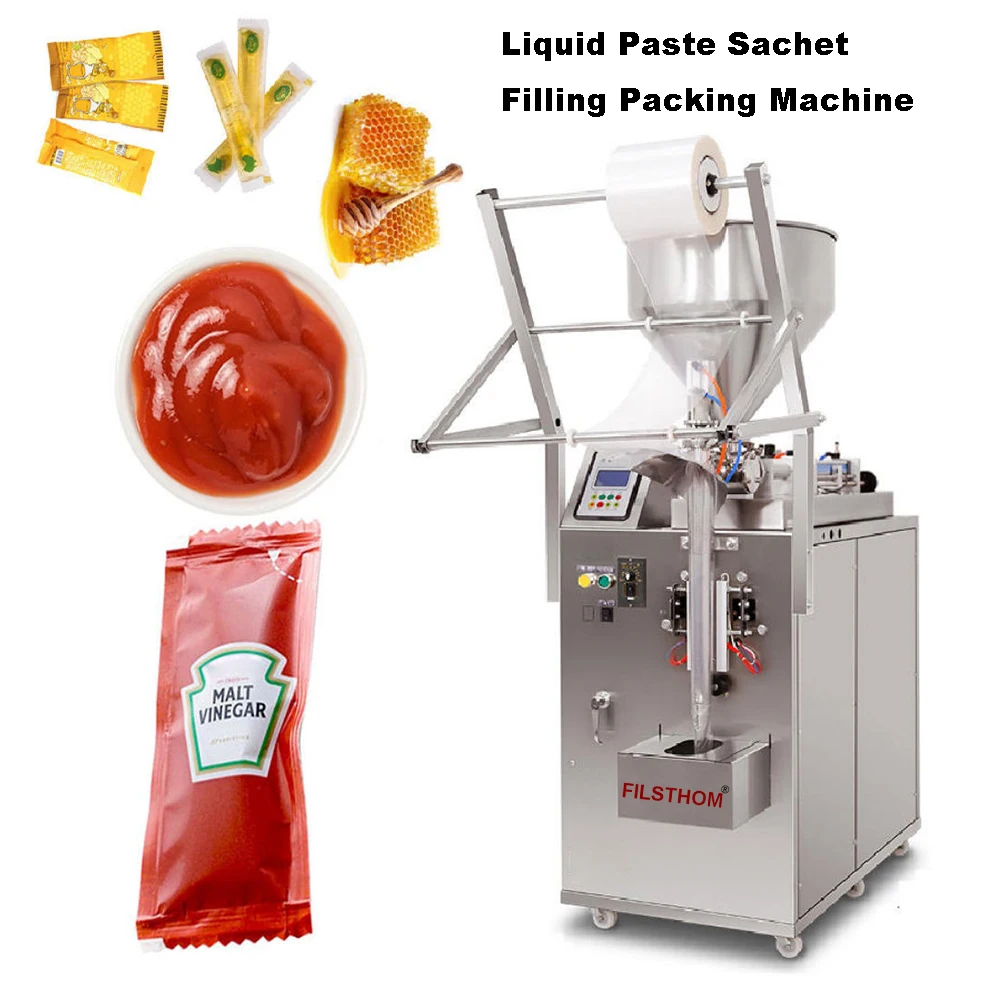 Automatic Chilli Paste Liquid Oil Sauce Honey Seasoning Ketchup Shampoo Lotion Flling Packing Machine For Bag Film Pouch Sachet