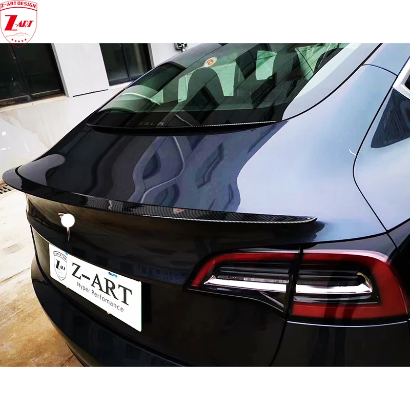 Z-ART Carbon Fiber Rear Boot Spoiler for Tesla Model 3 Carbon Fiber Rear Spoiler for Tesla Model 3 Carbon Fiber Roof Spoiler