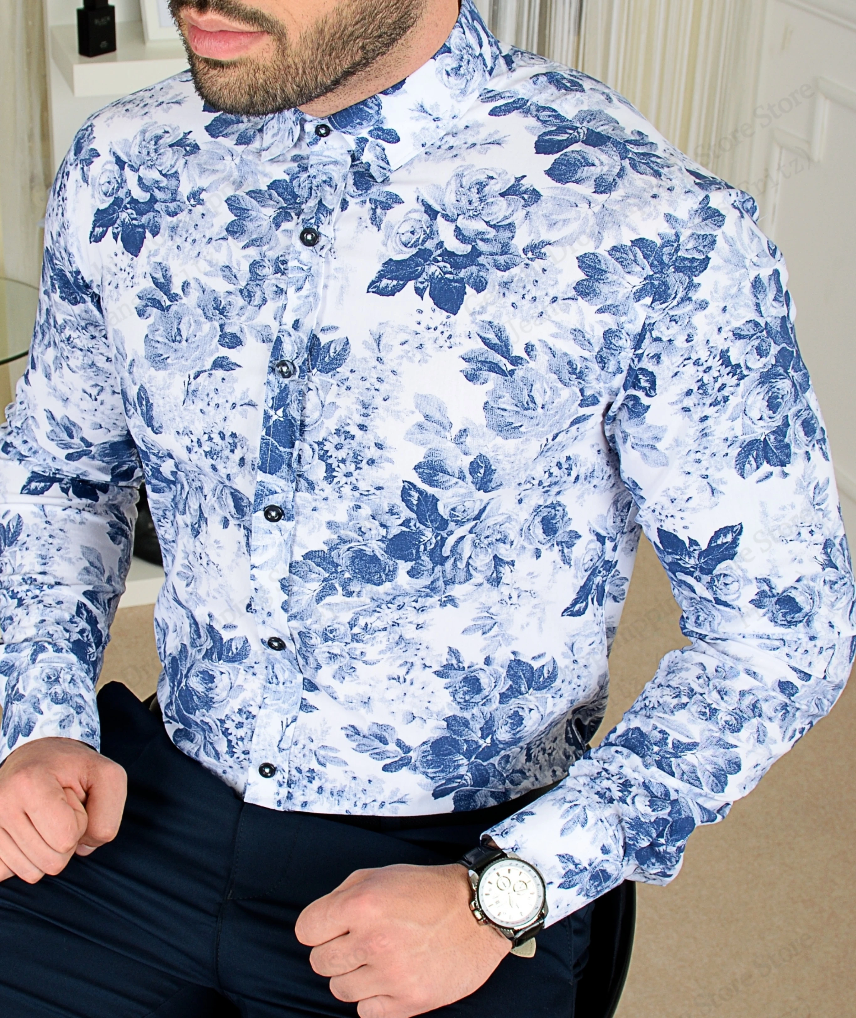 

Мужская рубашка с длинным рукавом с цветочным принтом, дышащая рубашка с цветочным 3d принтом, мужская и женская модная повседневная деловая официальная рубашка, мужская блузка Street