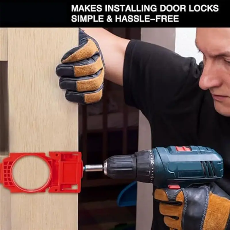 FULL-3X Door Lock Installation Kit,Door Hole Drilling Kit For Wooden Doors,Door Lock Hole Saw Door Knob Installation Kit