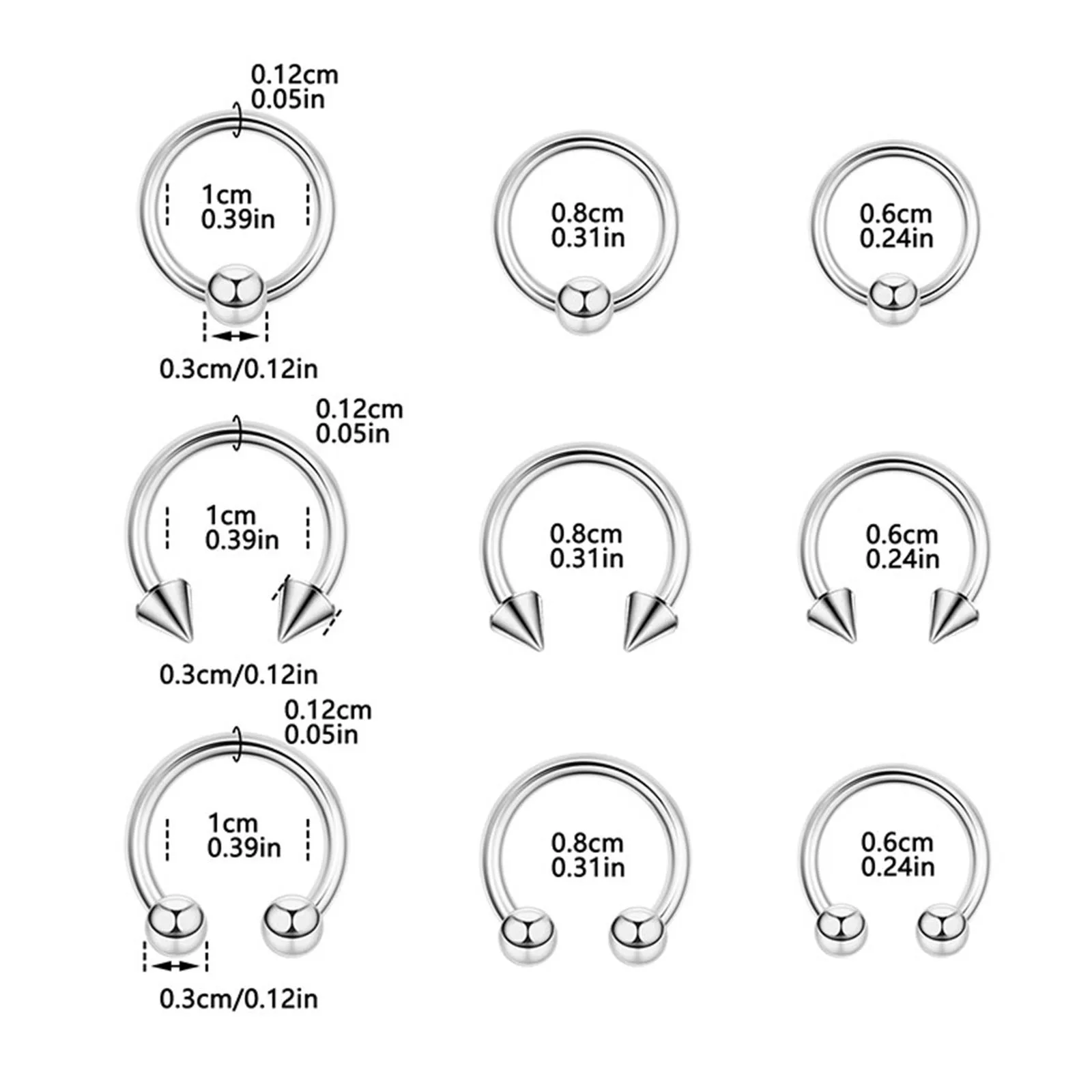 Multiuse Stainless Steel Piercing Rings