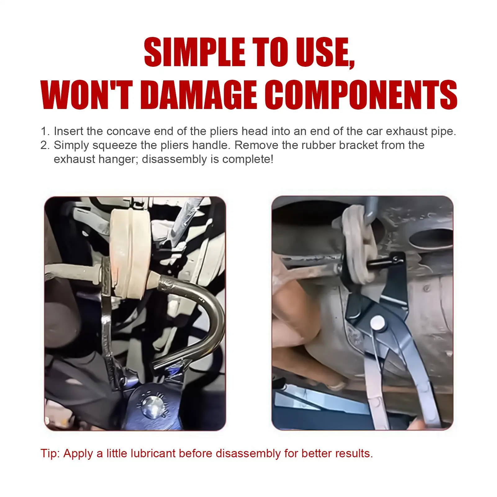 Exhaust Hanger Tool Car Muffler Tailpipe Removal Tool Non-Slip Exhaust Hanger Pliers For Automotive Sedan SUV Truck Mechanics