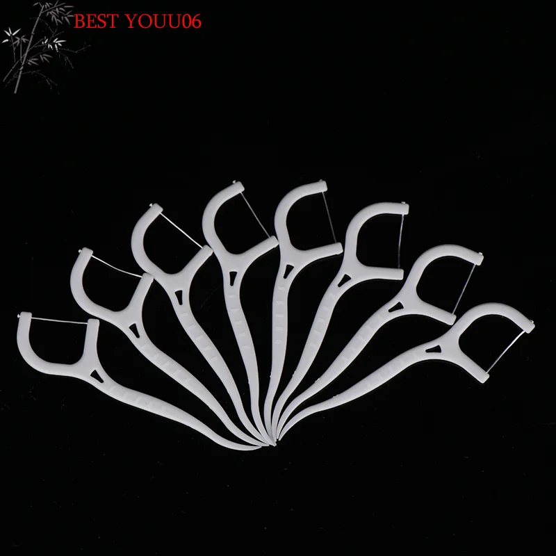 Hot 100Pcs Disposable Dental Flosser Interdental Brush Toothpicks Teeth Cleaning For Personal Teeth Care