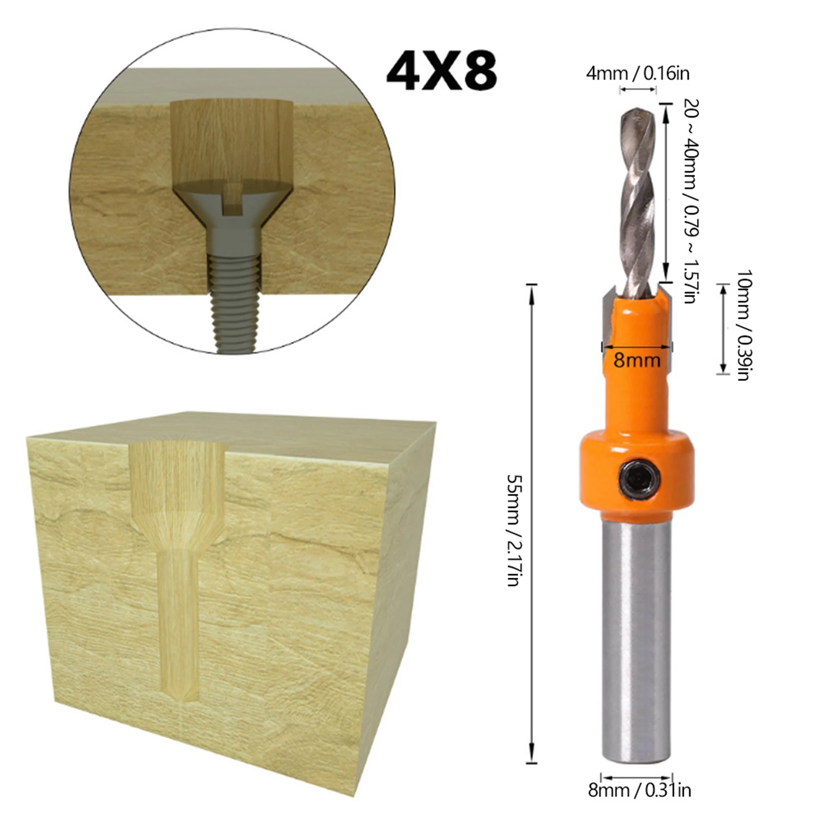 

Woodworking Self-Taping Drill, 5 pcs Countersink Drill Bit Woodworking Self-Taping Drill Bit Carpentry Tool