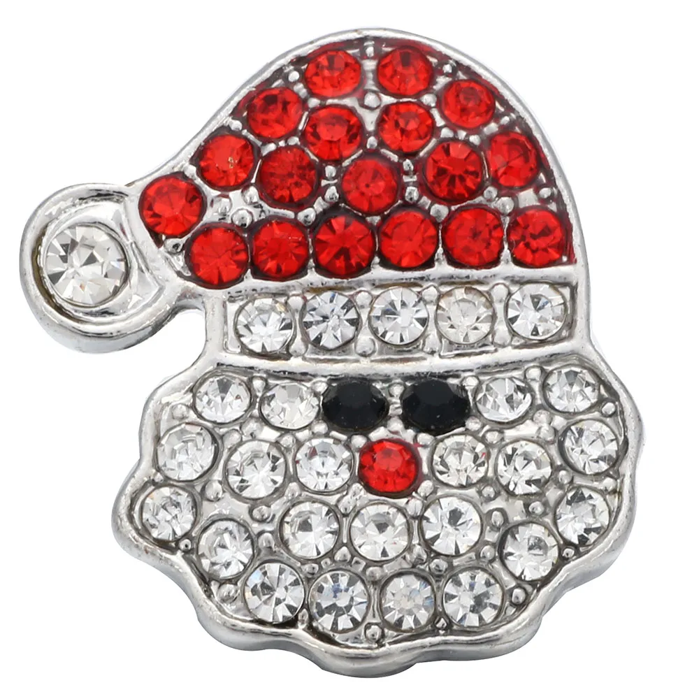 5pcs/lot Snap Button Jewelry Mixed Charms Crystal Rhinestone Christmas 18mm Metal Snap Buttons Fit 18mm Snap Bracelet Necklace
