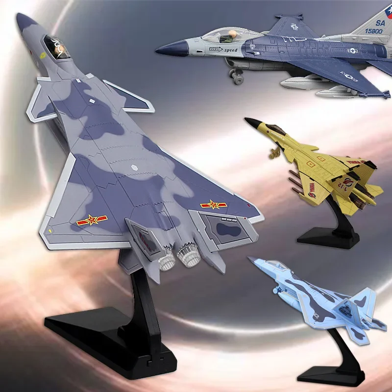 Aircraft Model J-20 Alloy Fighter Acousto-optic Return Force Military Metal Model Collection Gift Ornaments