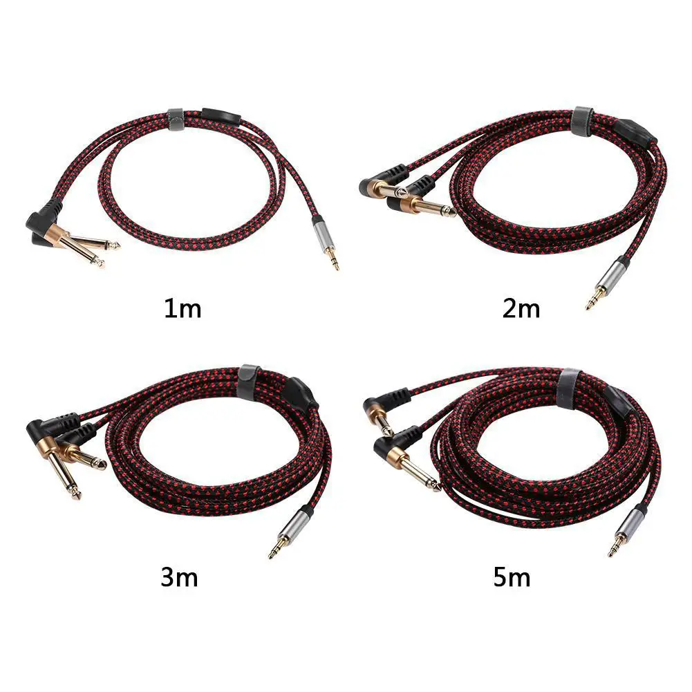 Audio Cable Angled Mini Jack 3.5 to Dual 1/4\