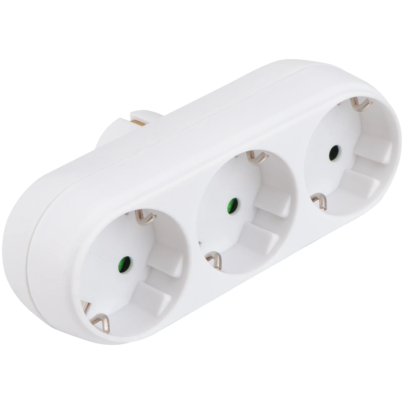 Triple Socket Power Socket Adapter Anti-flame Heat-resistant Socket Panel with EU Plug White Wall Plate