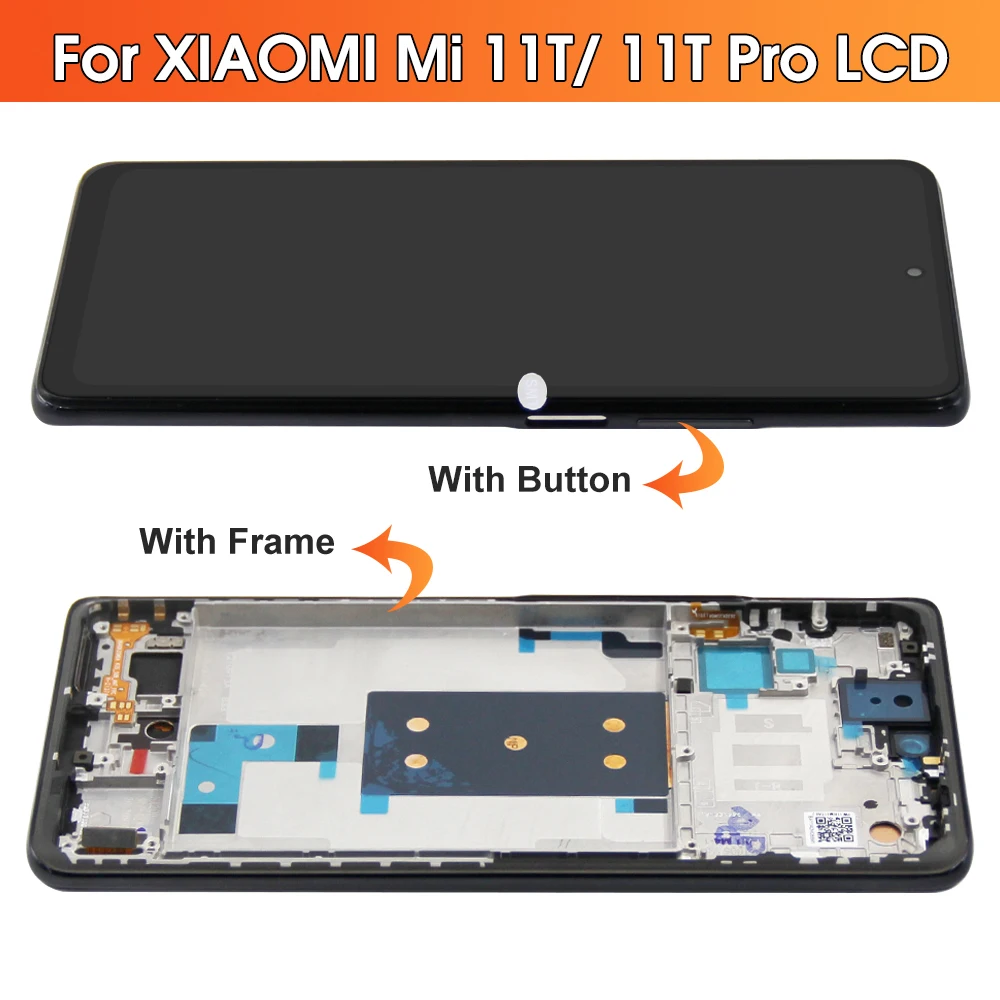 Screen Replacement for Xiaomi Mi 11T Pro 2107113SG Lcd Display Touch Screen Digitizer Assembly With Frame for Xiaomi Mi 11T