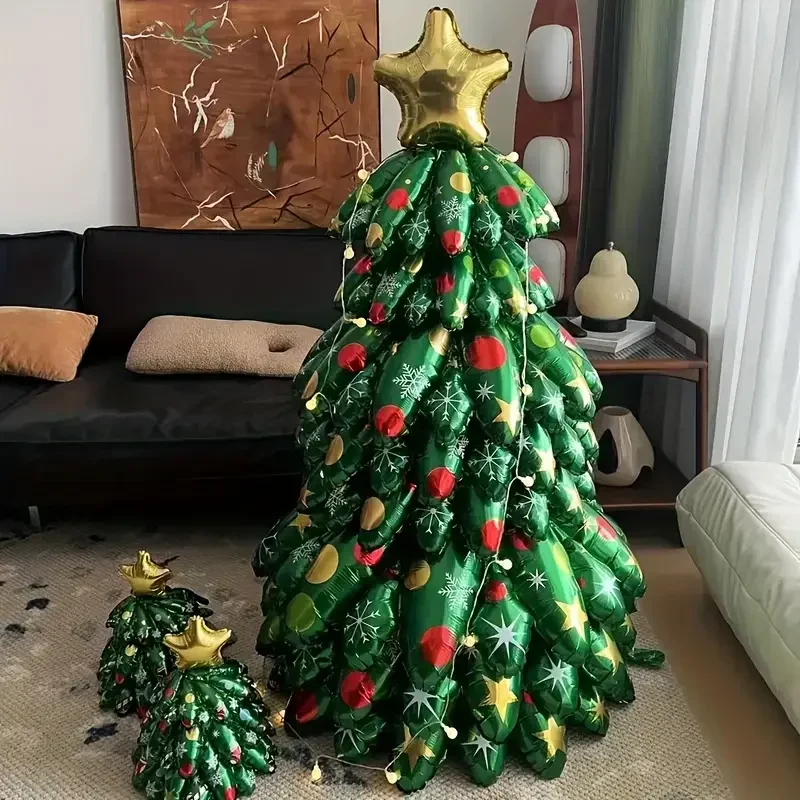 2025 New oversized Christmas tree and mini desktop standing Christmas tree balloons Christmas shopping mall decoration balloons