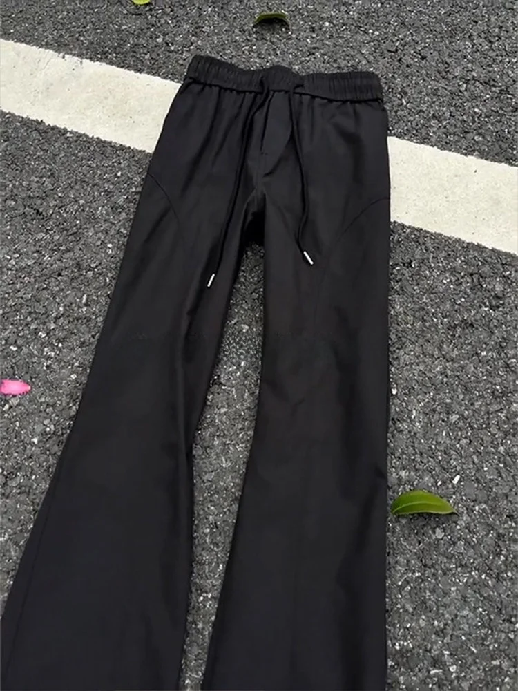 Cleanfit Black Quick Dry Men's Casual Pants American Slant Cut Straight Leg Micro Flare Outdoor Mountain Climbing Sports Leis...