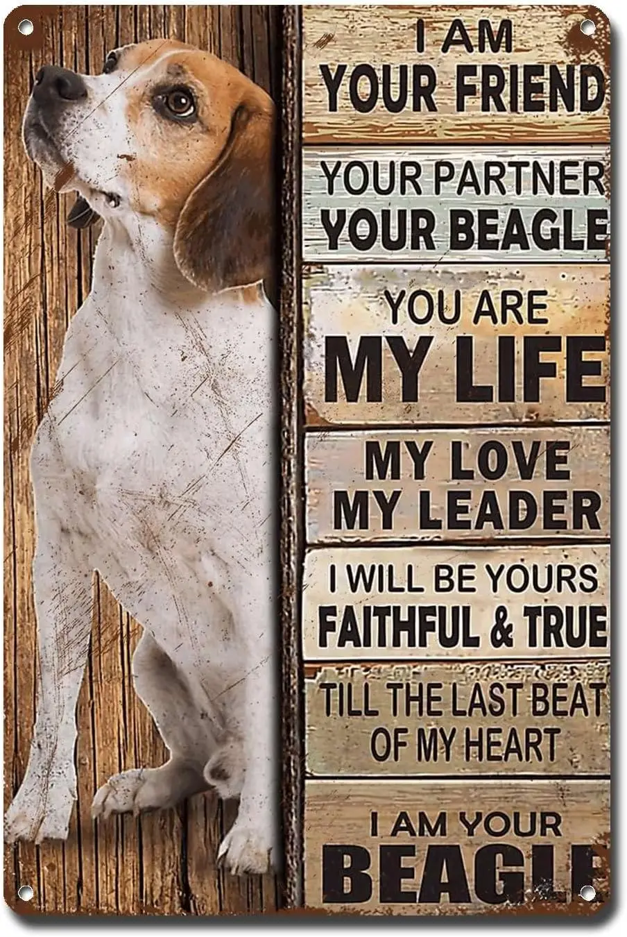 Metal Sign Tin Sign Vintage Wall Art I Am Your Friend Gift for Beagle Lovers Vintage Wall Art Prints for Pub 12 * 16inches sign