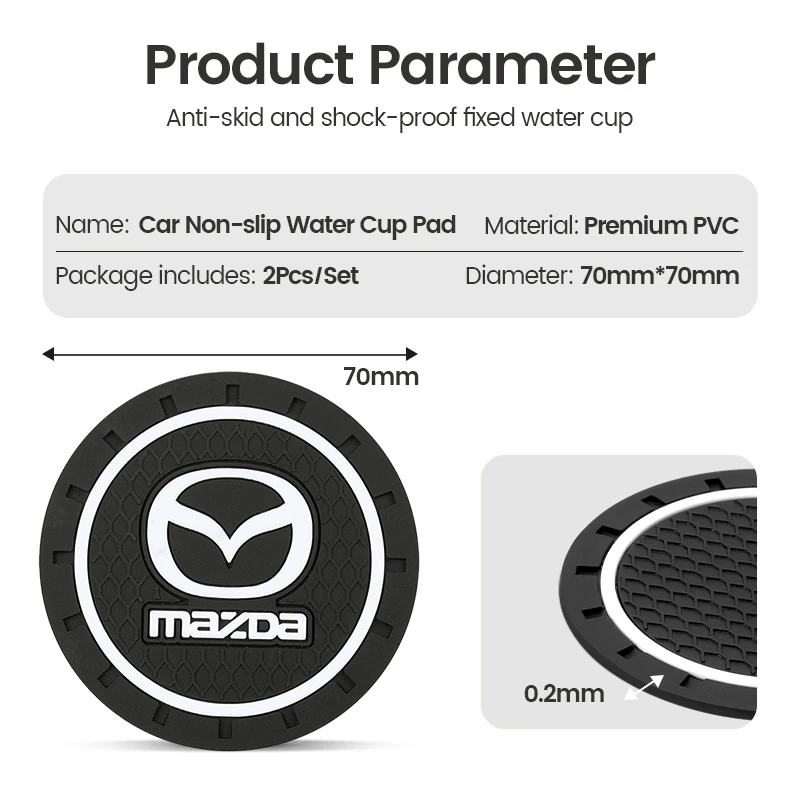 Pair Of Car Waterproof Pads Black Anti-Skid Pads Auto Parts For Mazda 3 6 Atenza Axela Demio CX3 CX5 MP MS RX8 image 2