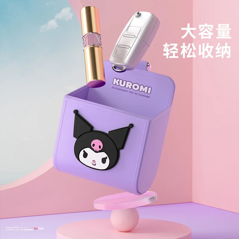 Tas Penyimpanan Mobil Ventilasi AC Dashboard Gantung Kotak Organizer Kulit PU Tempat Kacamata Ponsel Penyimpanan Aksesoris Interior Mobil