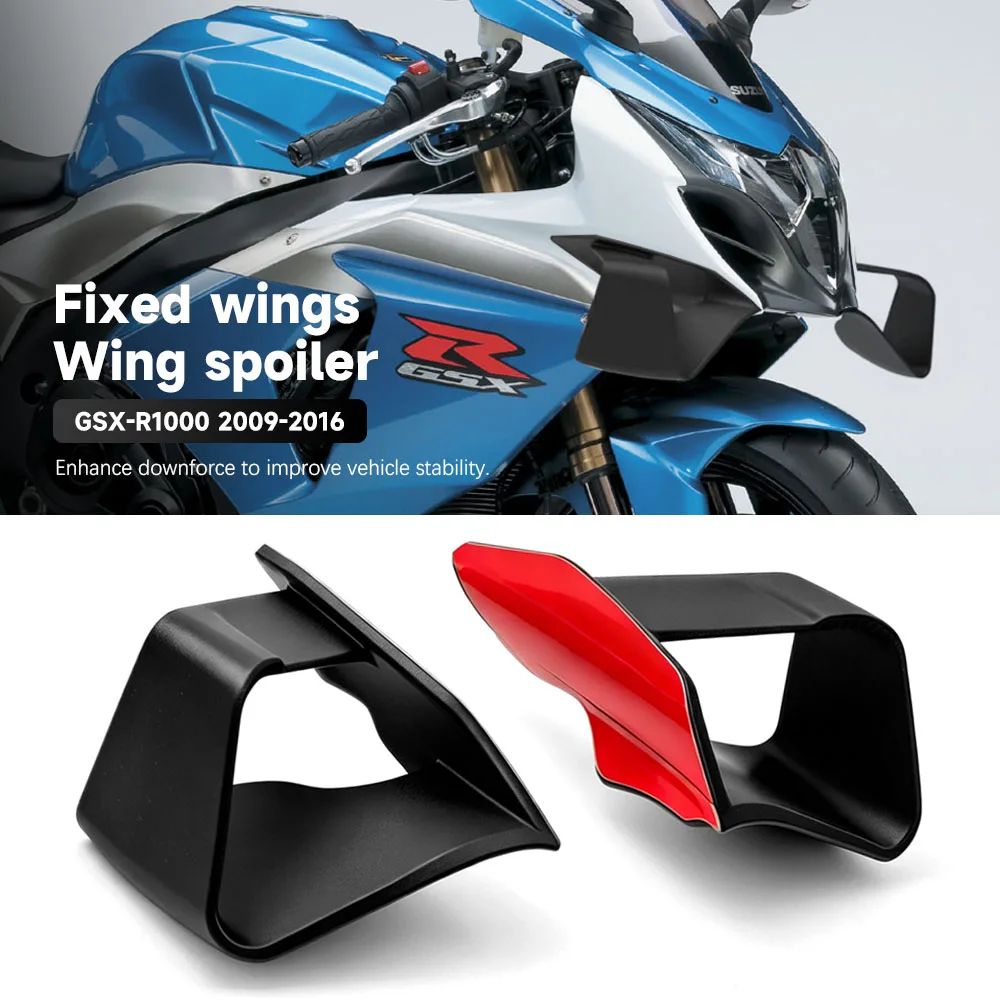 For SUZUKI GSX-R1000 GSX R1000 2009-2016 Motorcycle Front Spoilers lower lip Wing Side Fairing gsx-r1000 Fixed GP WINGS