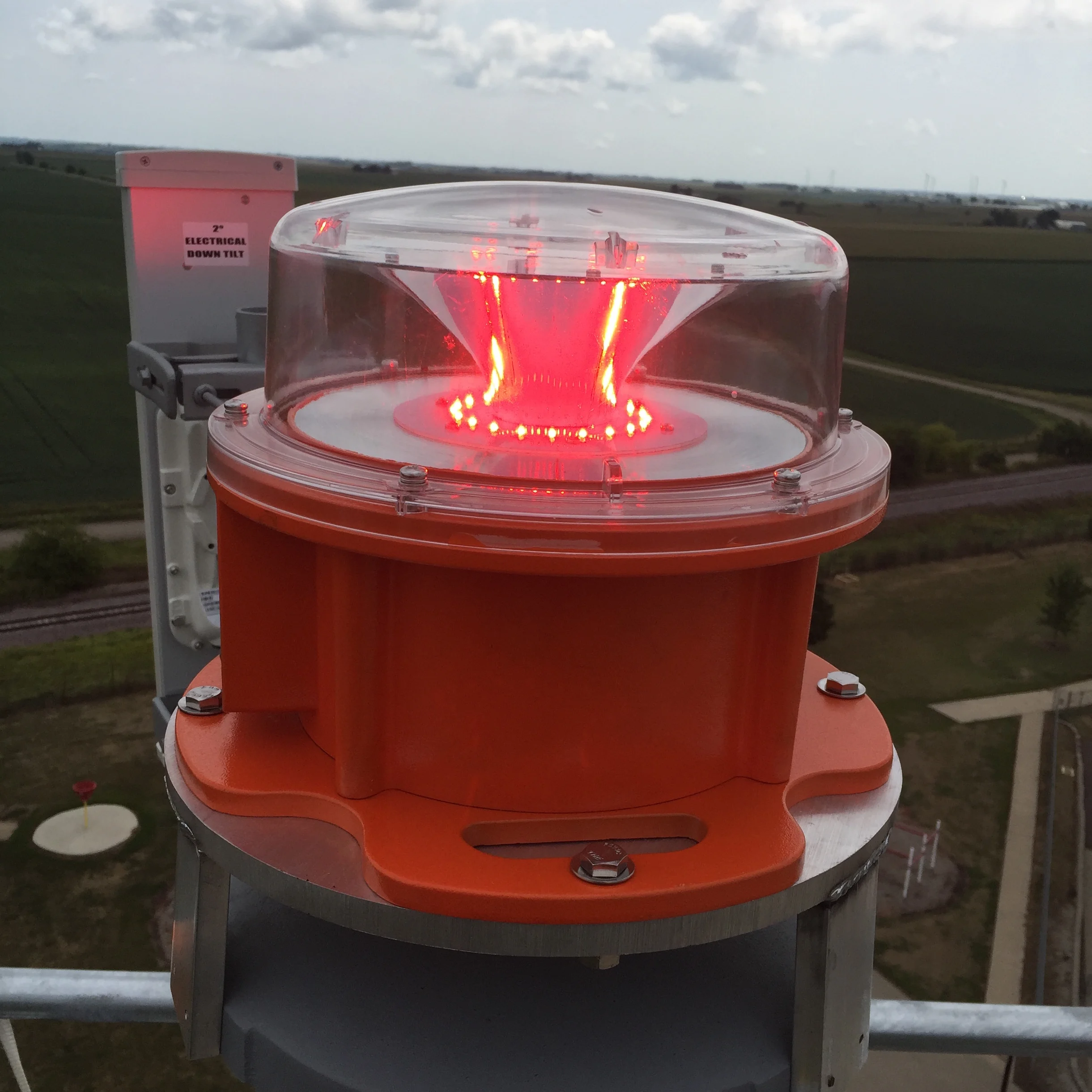 LED Red Aviation Obstruction Warning Light, ICAO FAA DGCA Certified Tower Obstacle Lights
