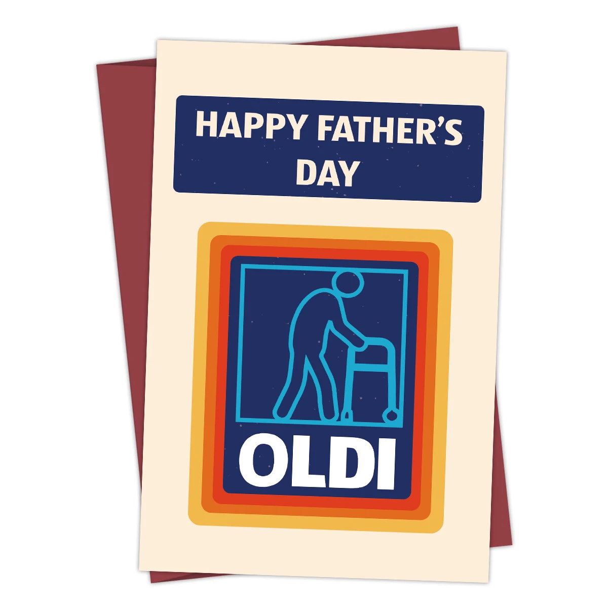 1PC Happy Father's Day OLDI Card with Envelope,Funny Father's Day Greeting Card from Daughter, Unique Birthday Card Gift for Dad