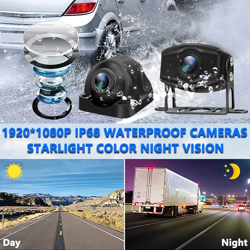 10.36 inch IPS Touch Screen Car Monitor 4CH Surveillance Camera AHD 1080P Color Night Vehicle Cam Systems Parking Video Recorder