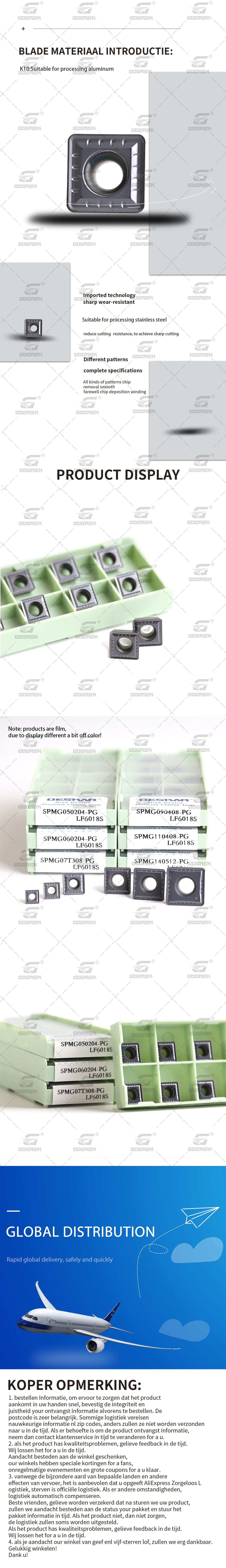 DESKAR Drehwerkzeuge SPMG050204 SPMG07T308 SPMG110408 PG LF6018S U-Bohrklingen Speziell für die Edelstahlbearbeitung – Detail 1