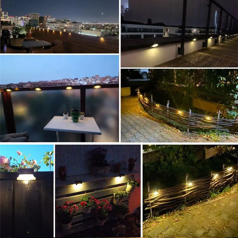 Solar Deck Lights Outdoor Step Lights Waterproof Led Solar Lights for Railing Stairs Step Fence Yard Patio and Pathway