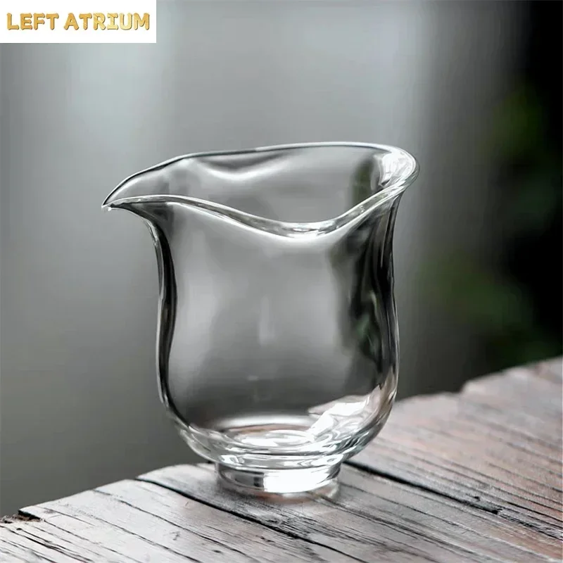 Japanese style Anti Scalding Flaring Hammer Pattern Glass Tea Pitcher Fair Mug Thickened Chahai Teacup Kung Fu Tea Set Accessori