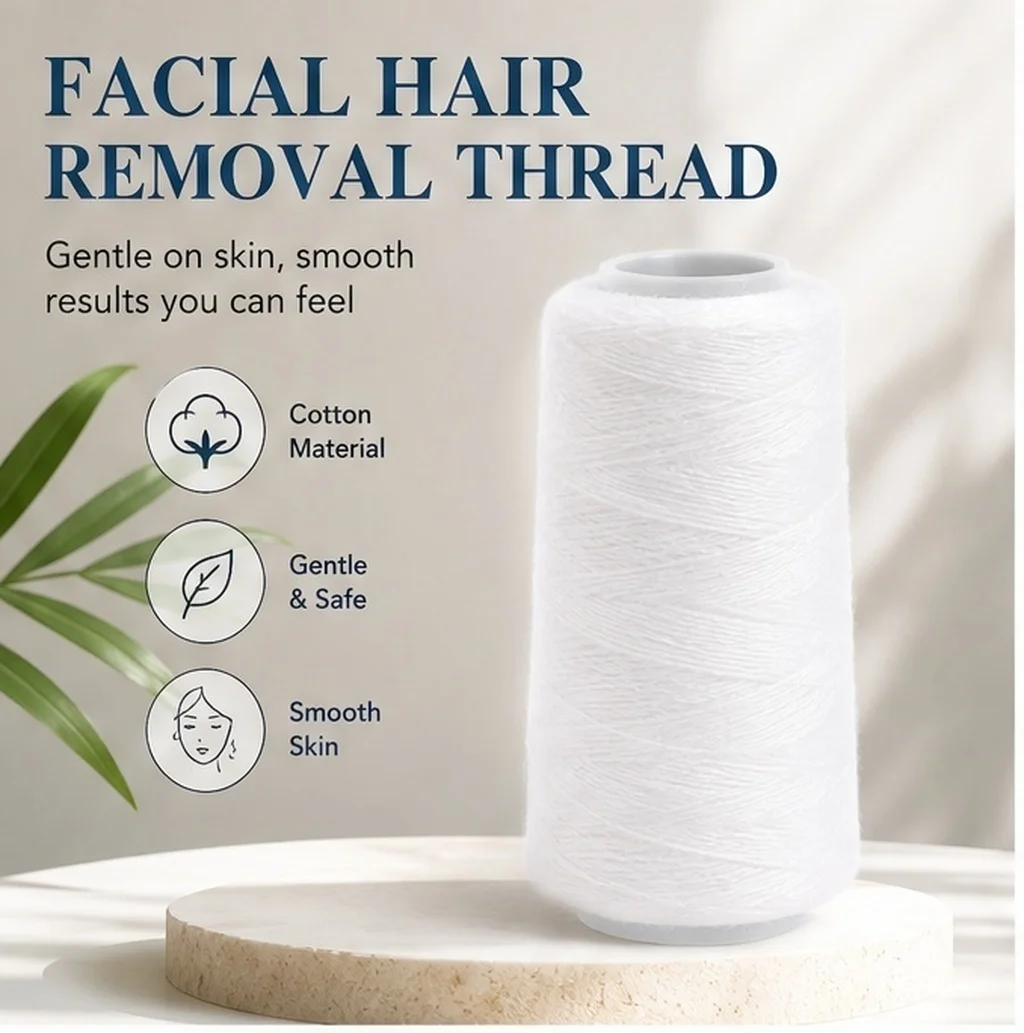 Soft Cotton Threading Thread Roll for Facial Hair Removal – Smooth, Radiant Skin Face Epilator Tool