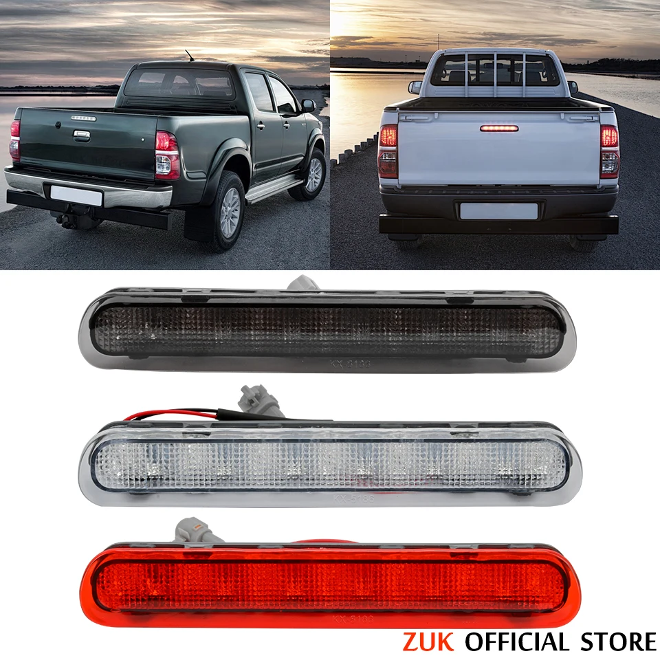 ZUK White Red Black Type High Mounted Third Stop Lamp For Toyota HILUX Vigo 2006-2014 Car Accessories Additional Brake LED Light