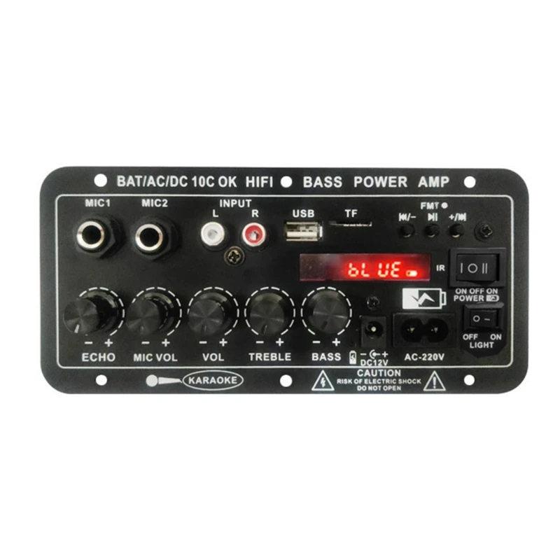 

10V Receiver Power Amplifier Modules DIY Speaker 12V Battery Single Channel Stereo Amp Double Microphone Port D7YA