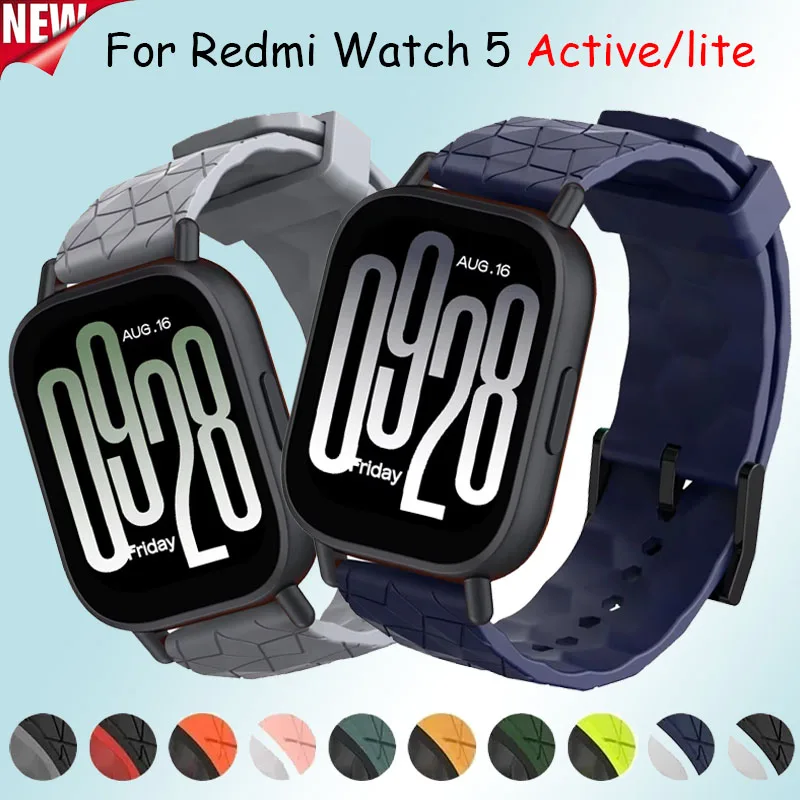 

20mm 22mm Silicone Strap for Redmi Watch 5 Active/5 Lite Football pattern Bracelet for Huawei Watch 4 3 Pro/GT5 Pro GT 46mm Band