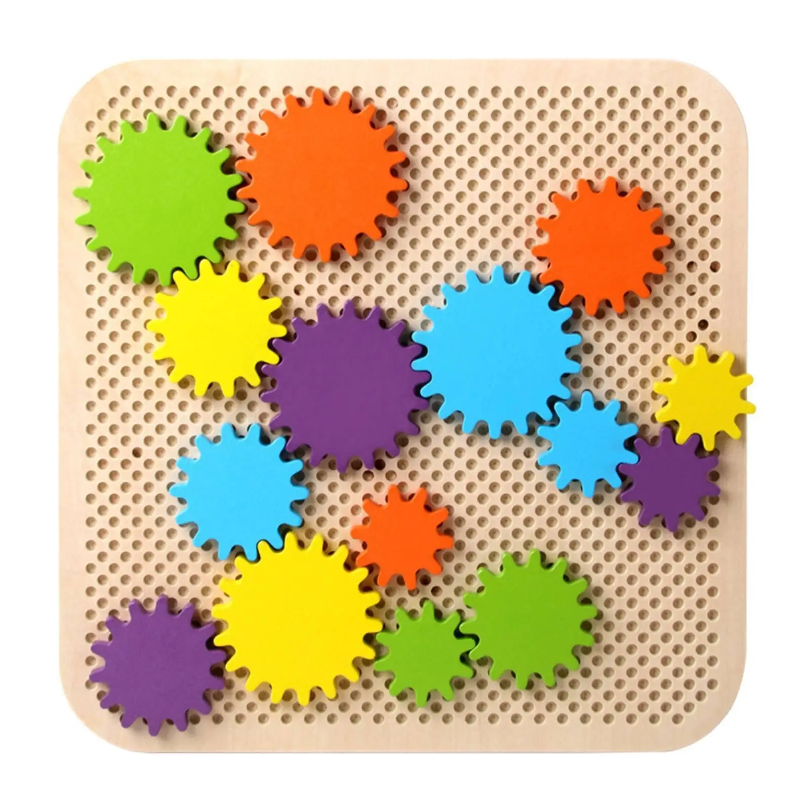 Rotating Gear Block Set Mechanical Concepts Interlocking Gear Building Toy Fine Motor Skills for Children Aged 3-6,