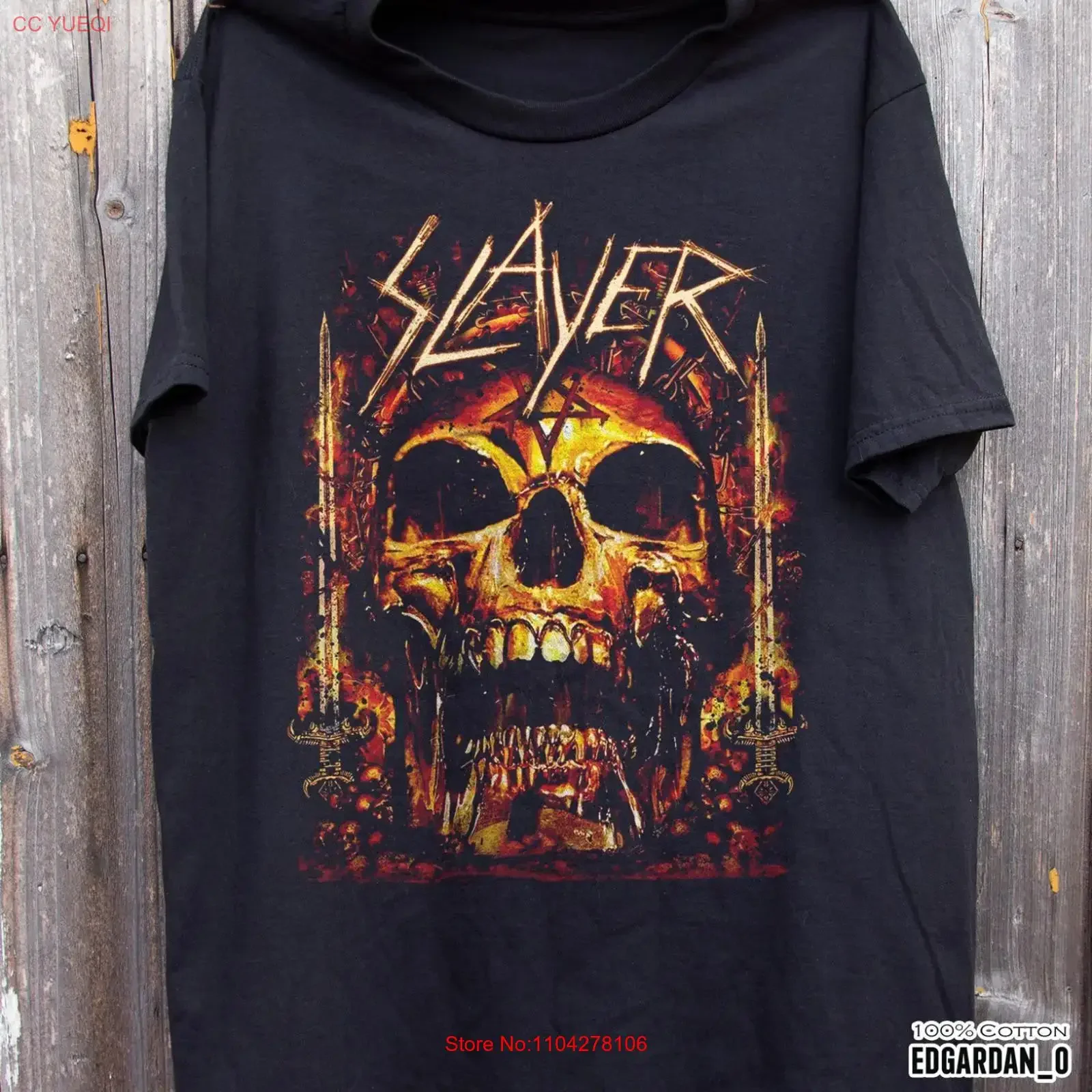 Slayer Blood Skull Throw Blanket Black T shirt Size S 5XL vintage Washed Slightly designer clothes fashion streetwear Casual