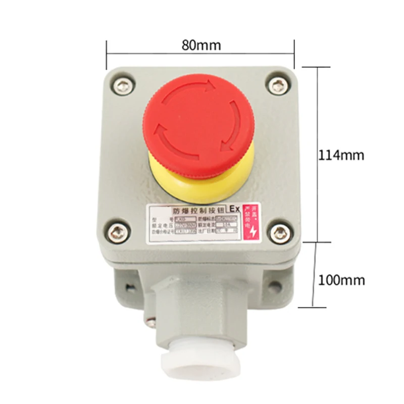 LA53-1 Ex Explosion Protection Emergency Stop Control Button Box Switch Waterproof Rotary Self-locking With Protective Cover
