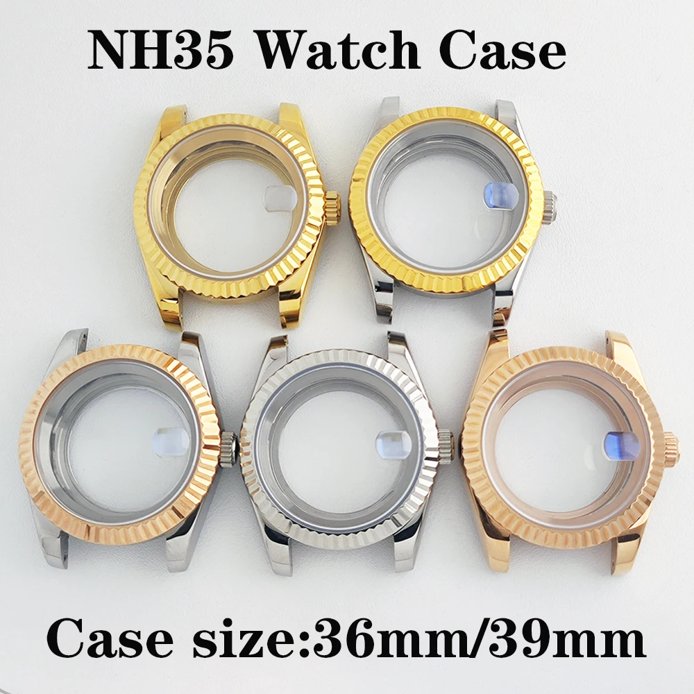 

36mm/39mm NH35 case automatic mechanical watch sapphire glass men watch for NH35/NH36 movement watch accessories repair tool