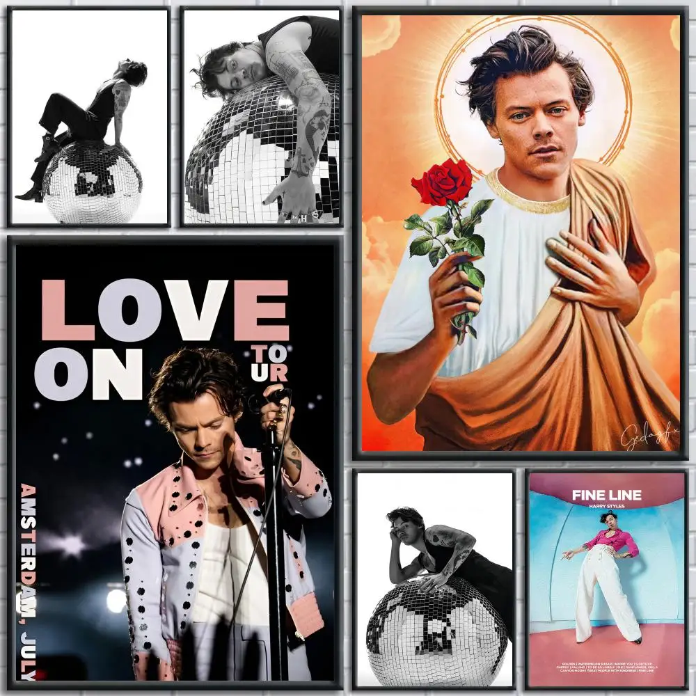 Music H-Harry Styles Singer Poster Painting Prints Wall Art Picture Film Room Home Bar Cafe Decor Home  Mural