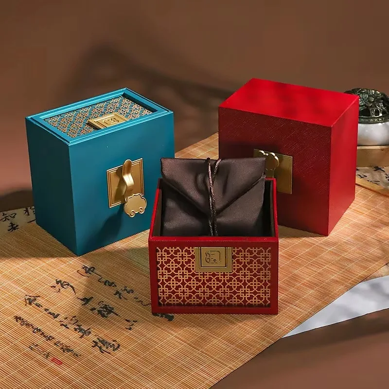 Drawer Jewelry Storage Box Retro Jewelry Organizer Boxes Wooden Jade Bracelet Packaging Case Women's Bracelet Packing Cases