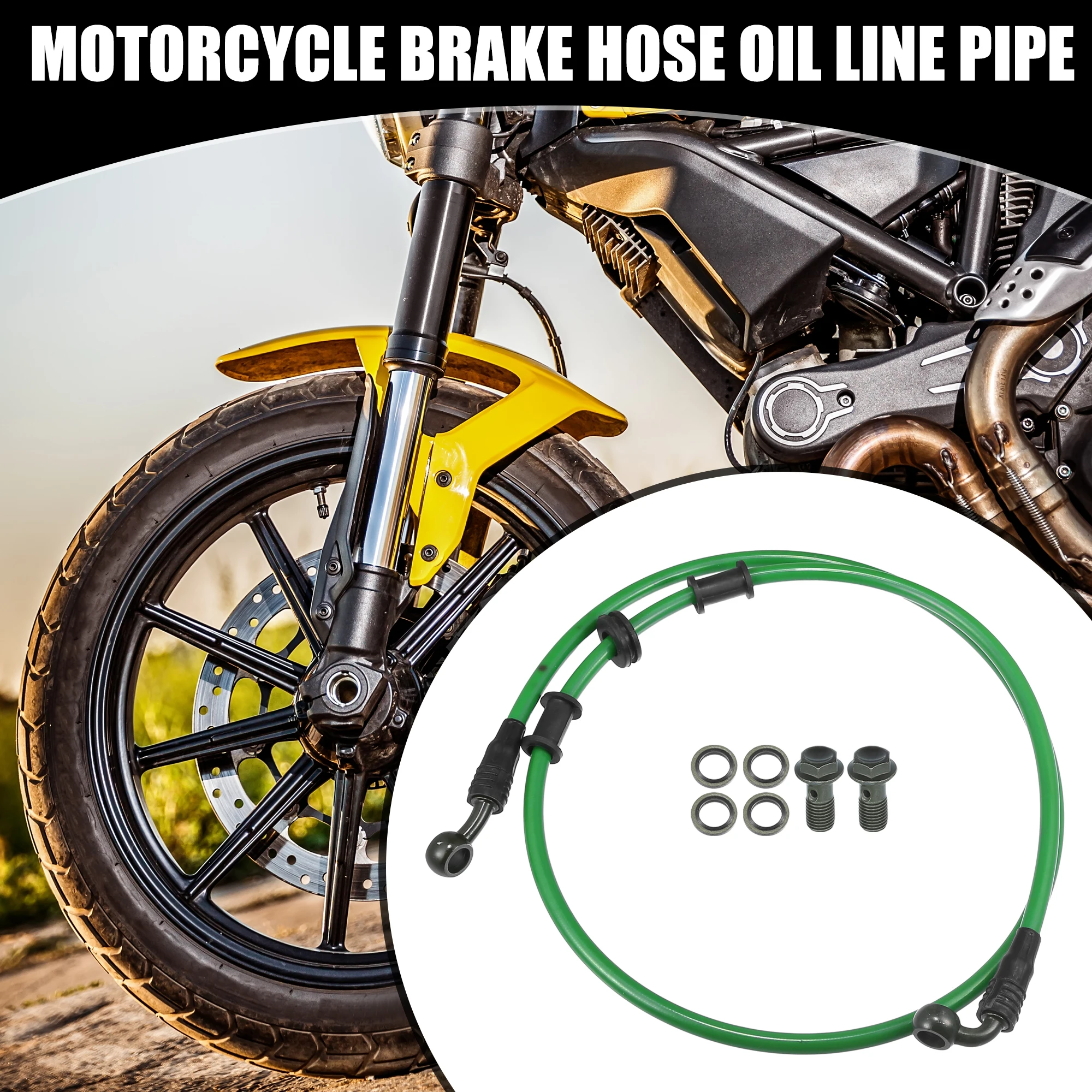 Motoforti 40CM-130CM  28 90 Degree Brake Hose Motorcycle Dirt Bike Motocross Braided Hydraulic Brake Line Oil Hose Pipeline