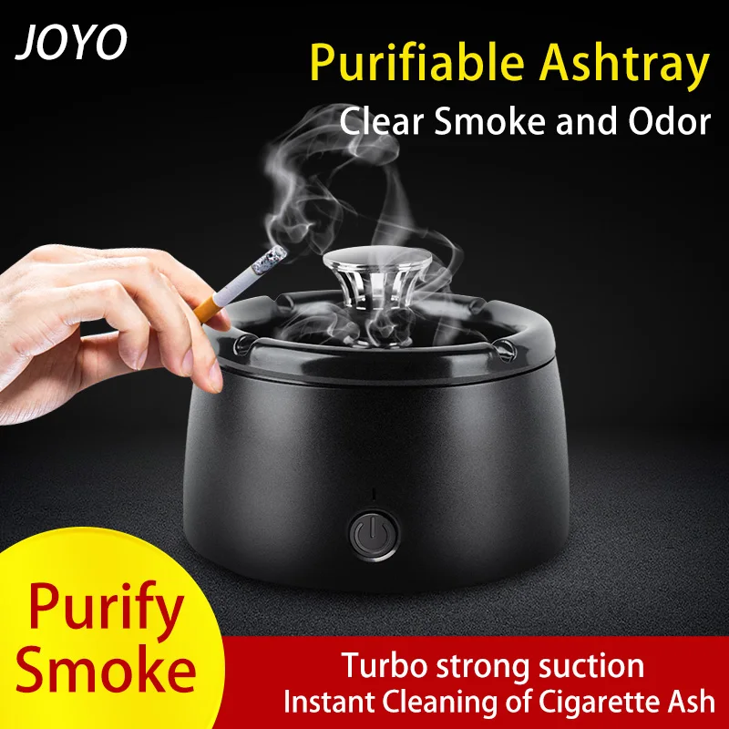 JOYO Intelligent Ashtray Air Purifier Anti-Smell Ashtray for Remove Cigarette Smoke Tobacco Odor Cigar Ashtray House Accessories