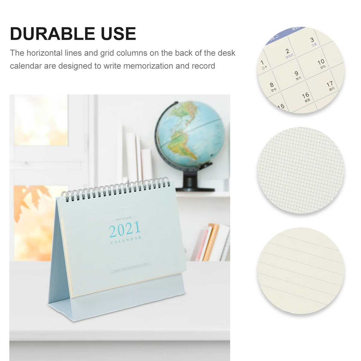 

2021 Large Grid Desktop Paper Calendar Tabletop Planner Office Home Decor Schedules Practical Coil Binding Smooth