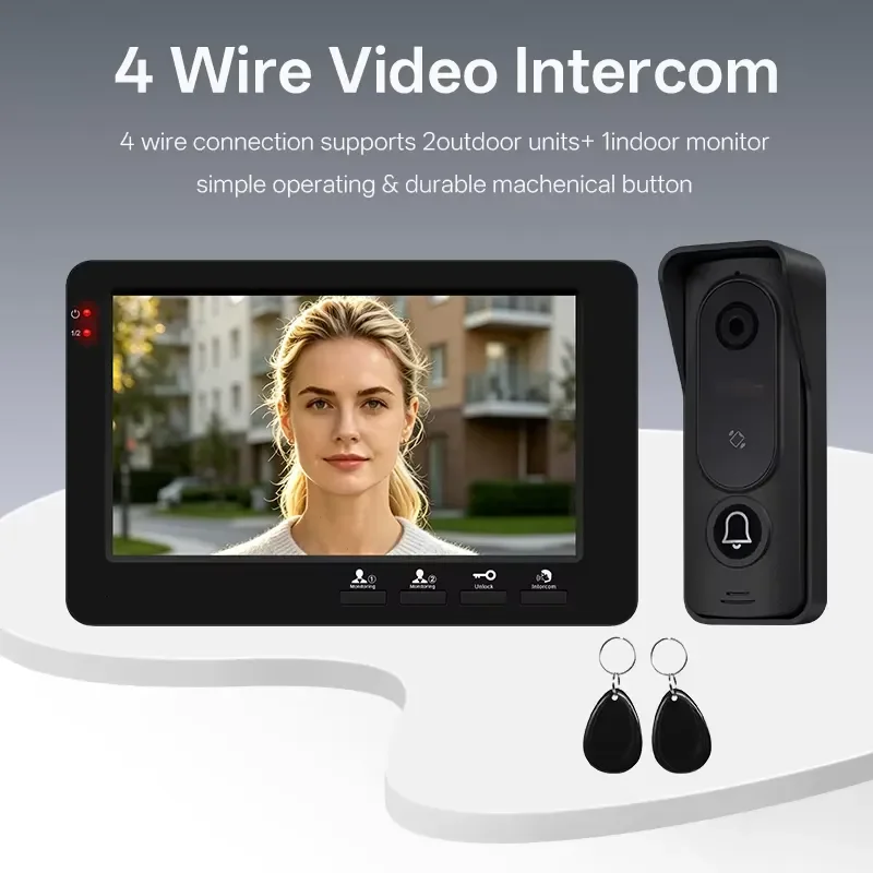 Bcomtech Wireless Doorbell Kit Hands Free Outdoor Indoor Chime High Quality Affordable Price Easy Install Home Security