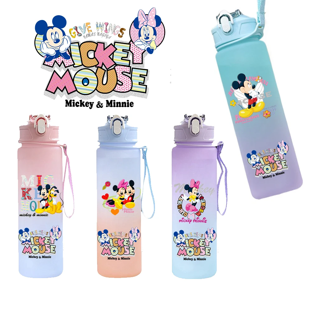 

Бутылка для воды с градиентной окраской Минни и Микки Маус, 750 мл, большая емкость, для спорта и активного отдыха