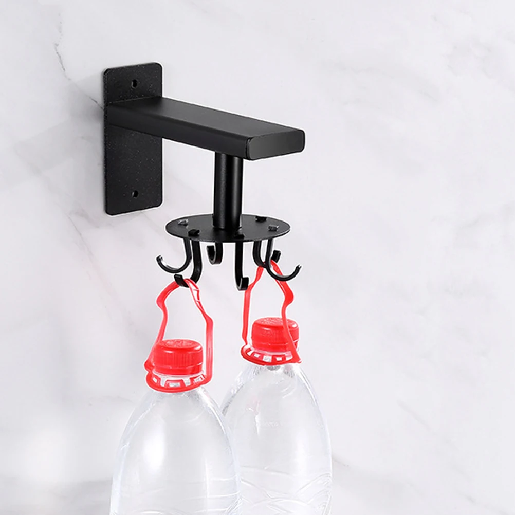 رف تخزين المطبخ المثبت على الحائط من الألومنيوم بدون مساحة خالية من اللكمات، 6 خطافات منزلية معلقة سهلة التركيب، إزالة الاستخدام اليومي القابل للتعديل #3