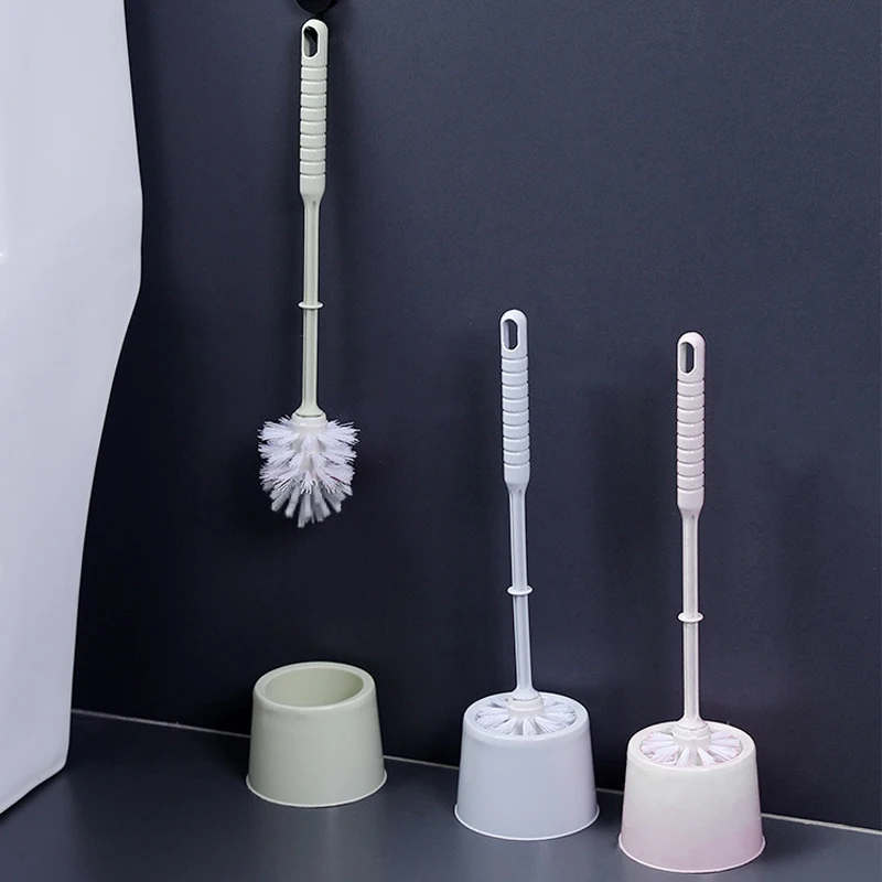 Toilet Cleaning Toilet Brush With Base Set Household Long Handled Toilet Brush Plastic Round Head Non Dead Corner Toilet Brush