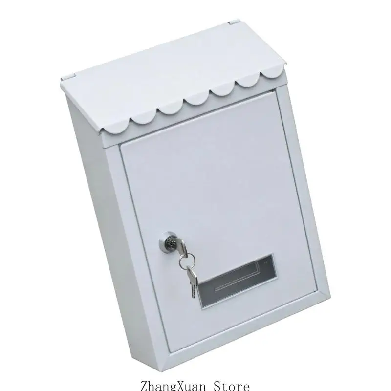 Briefkasten mit Vordertürschloss und durchsichtigem Etikettenfenster, Wandbriefkasten aus Metall für den Eingangsbereich und – Detail 3