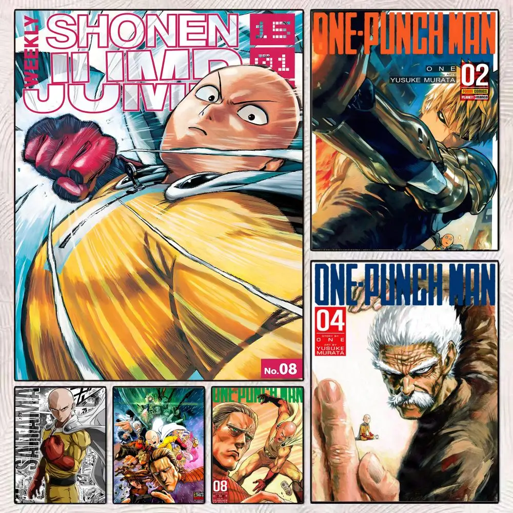 Póster genial de Anime O-One Punch Man, pegatina perfecta, arte de pared autoadhesivo diseñado para espacios de comedor de oficina en casa
