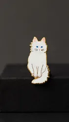 RETIRING White Cat Enamel Pin